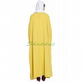 Front open Cape with inner abaya-Lemon-off white